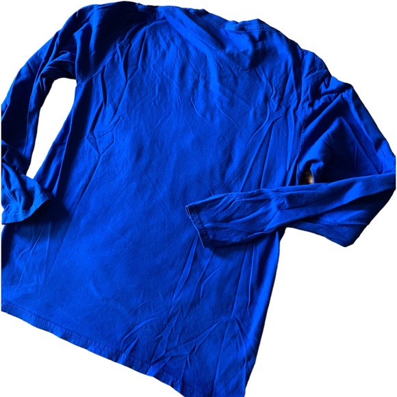 Port & Company Blob Fish Blowfish Ice Cream Cone Royal Blue Long Sleeve Shirt - Picture 3 of 5